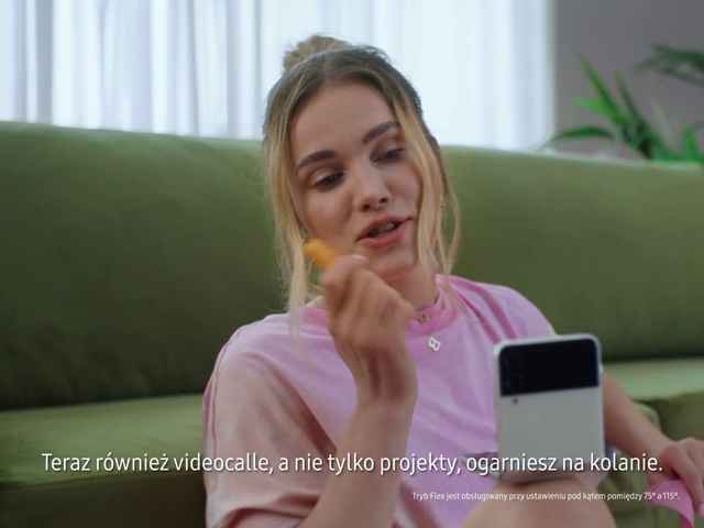 Video Reference: Skin, Lip, Smile, Comfort, Couch, Gesture, Mobile phone, Happy, Communication Device, Gadget