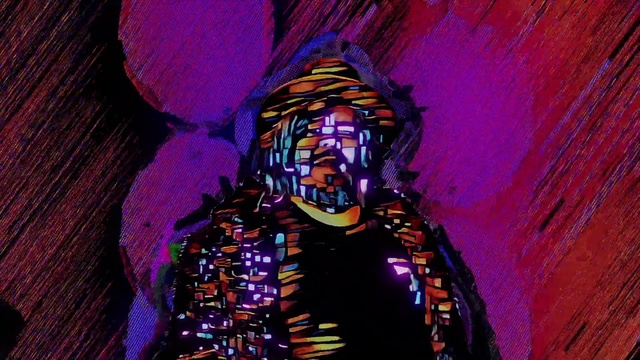 Video Reference: Purple, Sleeve, Art, Artist, Magenta, Electric blue, Entertainment, Performing arts, Event, Paint