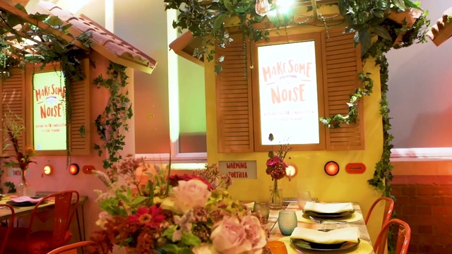 Video Reference: Flower, Tableware, Property, Photograph, Decoration, Plant, Window, Orange, Interior design, Yellow