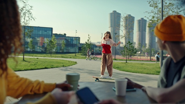 Video Reference: Sky, Plant, Building, Tree, Hat, Shorts, Asphalt, Leisure, Grass, Public space