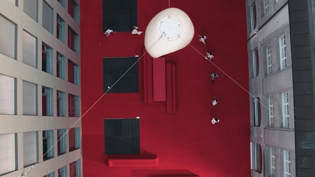 Video Reference: Daytime, Window, Building, Light, Fixture, Lighting, Interior design, Pink, Red, Material property