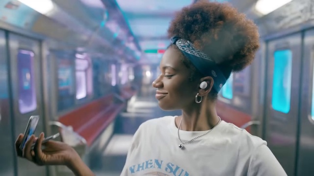 Video Reference: Hairstyle, Smile, Blue, Vision care, Jaw, Earrings, Eyewear, Happy, Black hair, Leisure