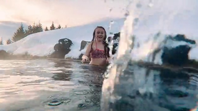 Video Reference: Water, Cloud, Sky, Happy, Flash photography, Fun, Brassiere, Lake, Leisure, Tree