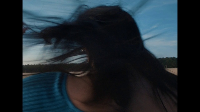 Video Reference: Eyelash, Sky, Flash photography, Tints and shades, Electric blue, Long hair, Happy, Human leg, Darkness, Cg artwork