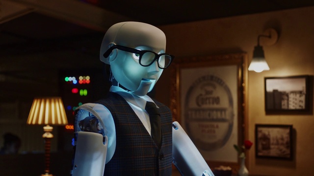 Video Reference: Outerwear, Vision care, Picture frame, Eyewear, Personal protective equipment, Helmet, Fashion design, Electric blue, Event, Fictional character