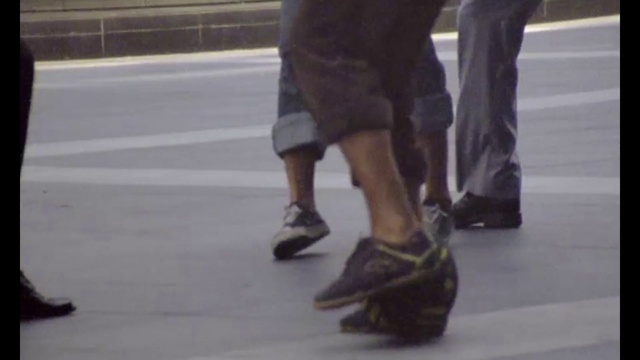 Video Reference: Footwear, Leg, Knee, Grey, Asphalt, Calf, Street fashion, Thigh, Road surface, Entertainment