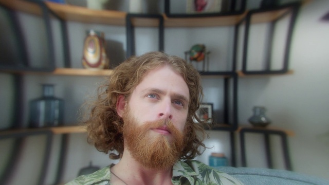 Video Reference: Forehead, Hair, Eyebrow, Beard, Jaw, Picture frame, Facial hair, Moustache, Brown hair, Selfie