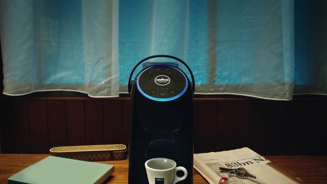 Video Reference: Tableware, Table, Drinkware, Green, Light, Cup, Output device, Home appliance, Desk, Coffee cup