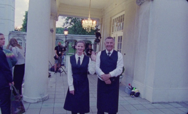 Video Reference: Purple, Plant, Window, Smile, Building, Door, House, Formal wear, Event, Fun