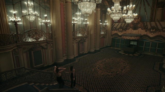 Video Reference: Property, Lighting, Interior design, Floor, Flooring, Wood, Building, Hall, Chandelier, Decoration