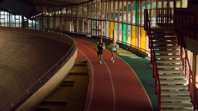 Video Reference: Wood, Flooring, Floor, City, Asphalt, Leisure, Track and field athletics, Fun, Road, Recreation