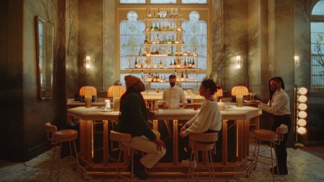 Video Reference: Furniture, Table, Chair, Building, Interior design, Event, Wood, Leisure, T-shirt, Kitchen & dining room table