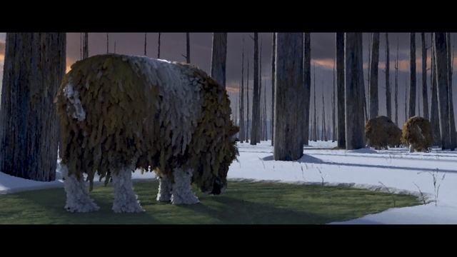 Video Reference: Plant, Tree, Trunk, Wood, Grass, Freezing, Sheep, Sculpture, Sheep, Art
