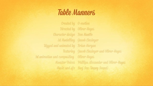 Video Reference: title screen, credits, text, yellow background, typography, animation, film credits, warm tones, presentation