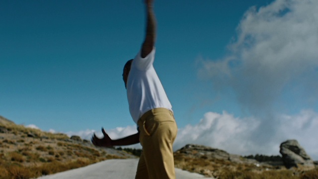 Video Reference: Cloud, Sky, Flash photography, People in nature, Gesture, Happy, Grass, Travel, Elbow, Wood