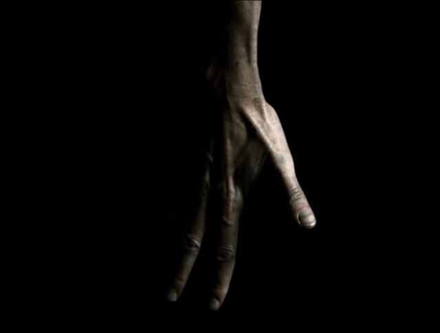 Video Reference: hand, close-up, dark background, dramatic lighting, shadow, human limb, isolated, low key, texture, minimalism