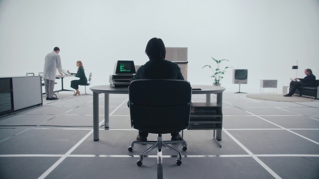 Video Reference: Table, Furniture, Office chair, Automotive design, Building, Computer, Interior design, Chair, Architecture, Plant