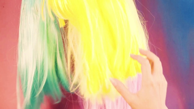 Video Reference: Orange, Organism, Gesture, Eyelash, Wig, Feather, Artificial hair integrations, Electric blue, Magenta, Art