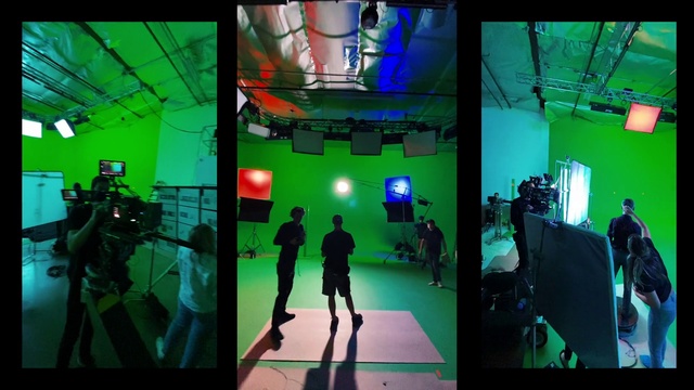Video Reference: Green, Light, Lighting, Television studio, Entertainment, Film studio, Chair, Visual effect lighting, Stage, Music venue