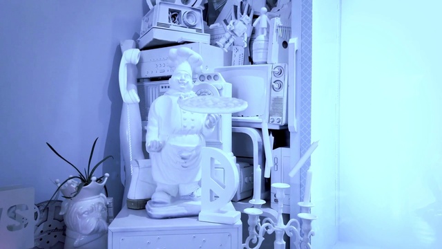 Video Reference: Purple, Blue, Dress, Sculpture, Violet, Art, Statue, Electric blue, Machine, Event