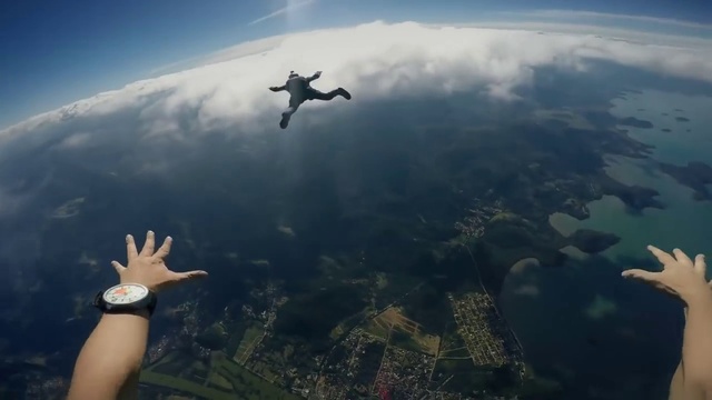 Video Reference: Cloud, Sky, Atmosphere, Water, Gesture, Sunlight, Cumulus, People in nature, Travel, Air travel