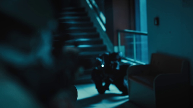 Video Reference: Blue, Automotive lighting, Tints and shades, Electric blue, Darkness, Midnight, Room, Shadow, Night, Couch