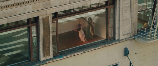 Video Reference: Window, Blue, Building, Fixture, Wood, Facade, Tints and shades, Glass, Art, Rectangle