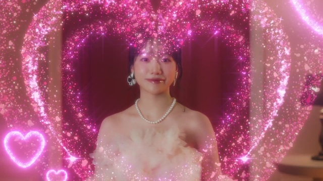 Video Reference: Hair, Head, Hairstyle, Eye, Purple, Eyelash, Human body, Flash photography, Pink, Violet