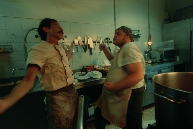 Video Reference: Gesture, Shorts, Cooking, Kitchen, Event, T-shirt, Hat, Science, Sink, Service