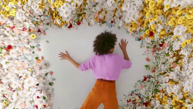 Video Reference: People in nature, Branch, Textile, Plant, Yellow, Happy, Gesture, Woody plant, Petal, Fun