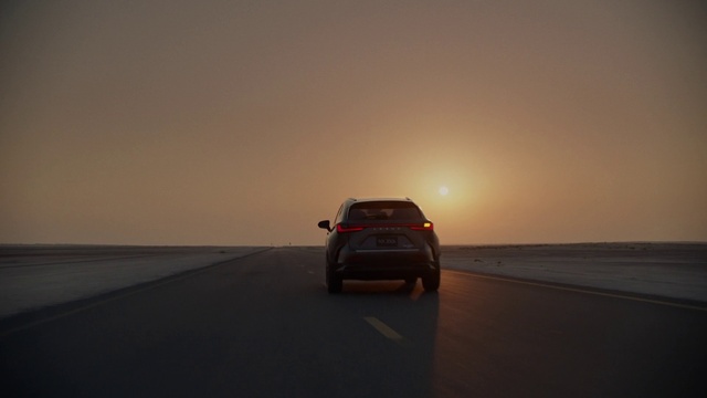 Video Reference: Sky, Vehicle, Car, Tire, Automotive lighting, Wheel, Automotive design, Asphalt, Dusk, Rolling