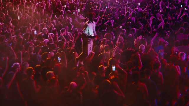 Video Reference: Purple, Human body, Concert, Organism, Entertainment, Violet, Pink, Magenta, Crowd, Font