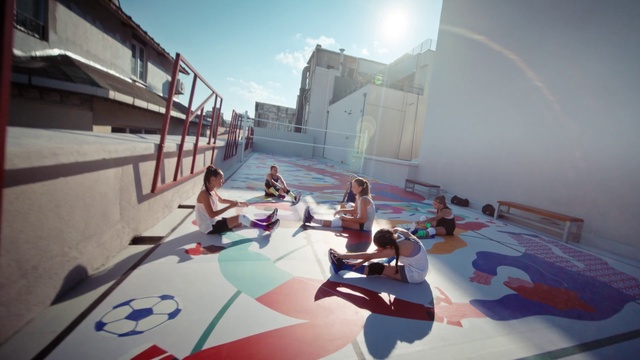 Video Reference: Sky, Azure, Line, Leisure, Art, Fun, Flooring, Naval architecture, Recreation, Event