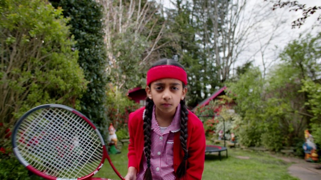 Video Reference: Clothing, Plant, Strings, Racketlon, Tree, Sports equipment, Tennis, Tennis racket, Racket, Racquet sport