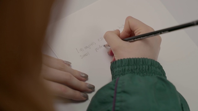 Video Reference: Hand, Handwriting, Writing instrument accessory, Writing implement, Office supplies, Gesture, Marker pen, Finger, Nail, Font