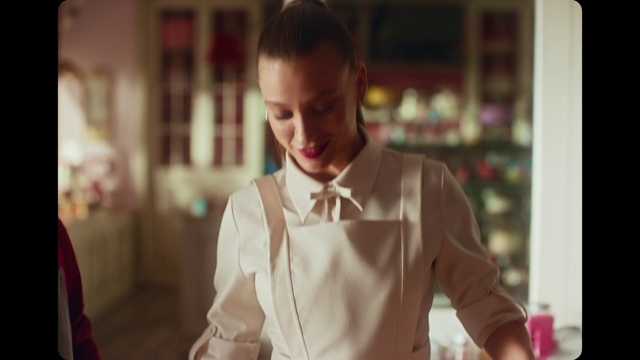 Video Reference: School uniform, Smile, Dress shirt, Bow tie, Sleeve, Flash photography, Tie, Collar, Happy, Blazer