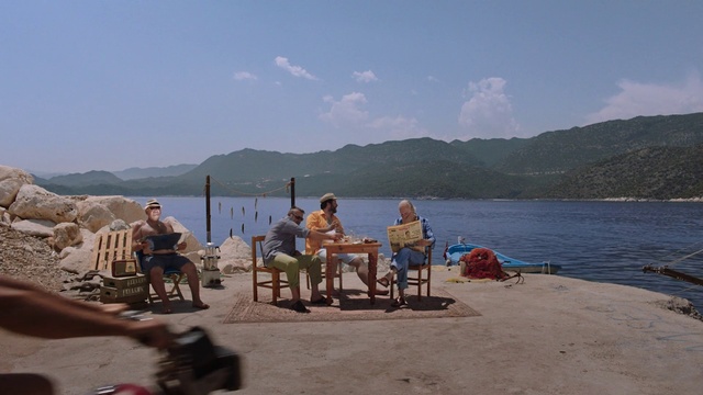 Video Reference: Water, Sky, Cloud, Mountain, Outdoor furniture, Travel, Leisure, Lake, Beach, Shade