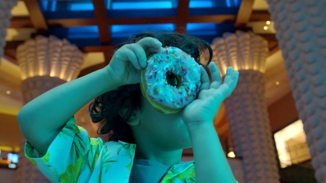 Video Reference: Hand, Blue, Azure, World, Finger, Aqua, Food, Electric blue, Nail, Fun