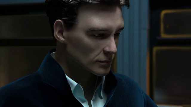 Video Reference: Forehead, Chin, Human, Eyelash, Neck, Jaw, Flash photography, Dress shirt, Collar, Black hair