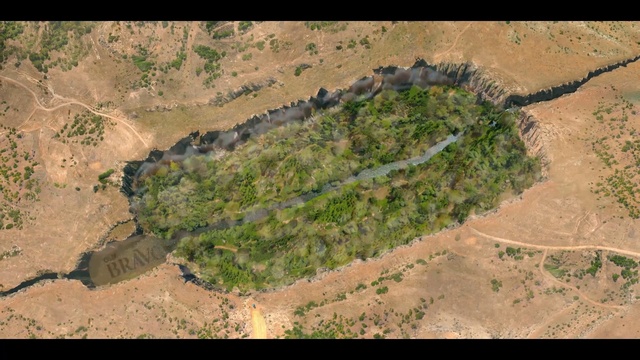 Video Reference: Map, Landscape, Plant, Grass, Soil, Birds-eye view, Shrubland, Slope, Aerial photography, Rock