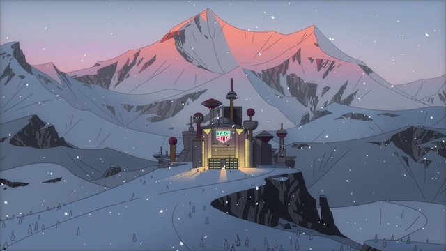 Video Reference: World, Snow, Mountain, Sky, Building, Nature, Slope, Cartoon, Freezing, Glacial landform