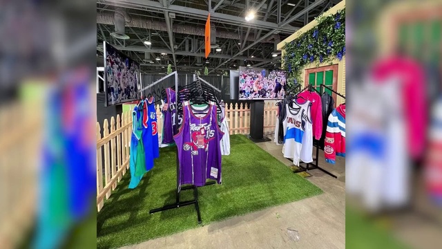 Video Reference: Dress, Purple, Textile, Grass, Event, Magenta, Electric blue, Human settlement, Entertainment, Leisure