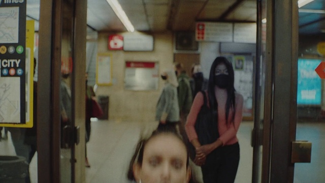 Video Reference: Yellow, Public transport, Travel, Passenger, Fun, Event, Reflection, Room, Happy, Street