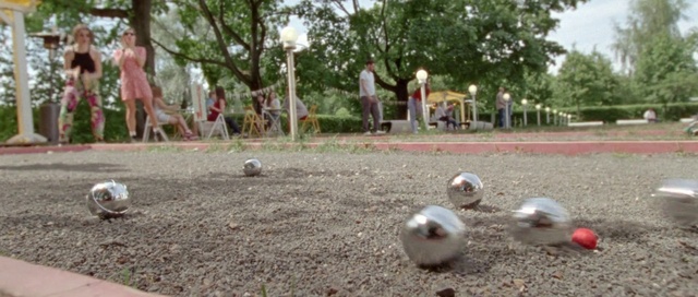 Video Reference: Tree, Ball, Sports equipment, Grass, Competition event, Bird, Sports, Football, Soil, Bocce