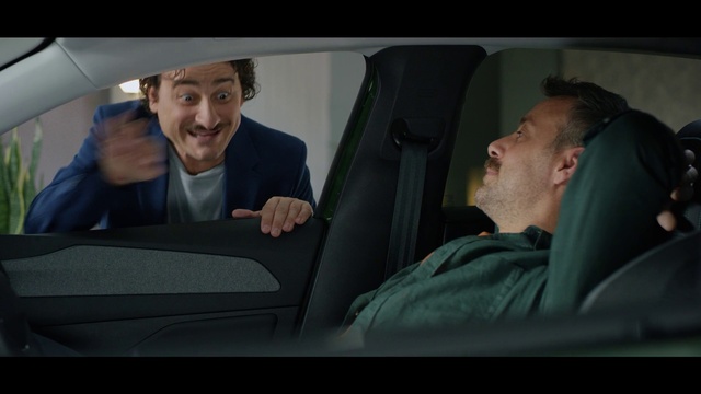 Video Reference: Hand, Automotive design, Motor vehicle, Mode of transport, Gesture, Vehicle, Automotive mirror, Flash photography, Car, Smile