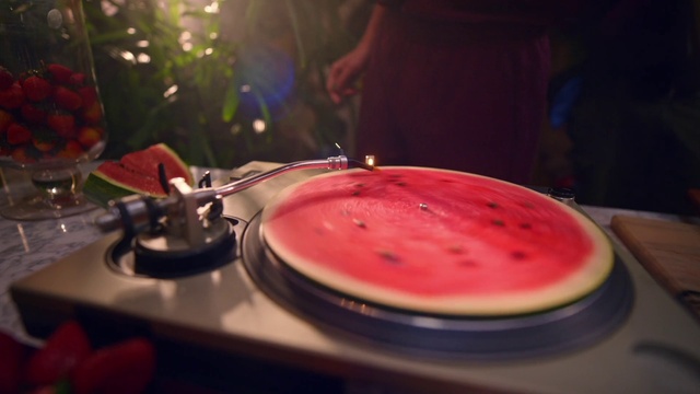 Video Reference: Food, Citrullus, Tableware, Watermelon, Ingredient, Recipe, Membranophone, Kitchen utensil, Melon, Fruit