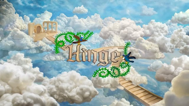 Video Reference: clouds, sky, fantasy, floating stairs, birds, logo, text, vines, blue sky, dreamlike, illustration, animation, branding, heavenly, surreal