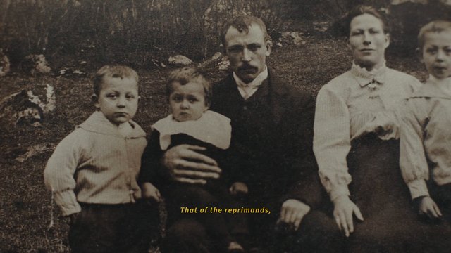 Video Reference: vintage, family photo, sepia, portrait, children, adult man, outdoors, historical, old photograph, group, subtitled, archival