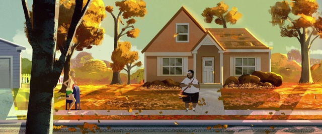 Video Reference: Building, Window, Plant, Orange, Yellow, House, People in nature, Landscape, Grass, Rural area