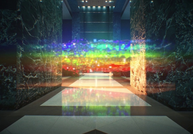 Video Reference: Architecture, Entertainment, Visual effect lighting, Art, Line, Technology, Symmetry, Tints and shades, Space, Flooring